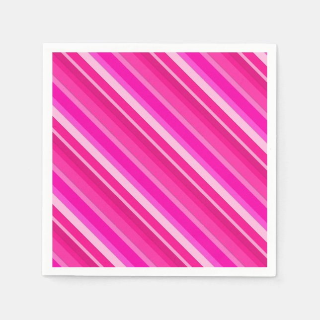 Layered candy stripes - pink and fuchsia napkins (Front)