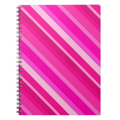 Layered candy stripes _ pink and fuchsia notebook