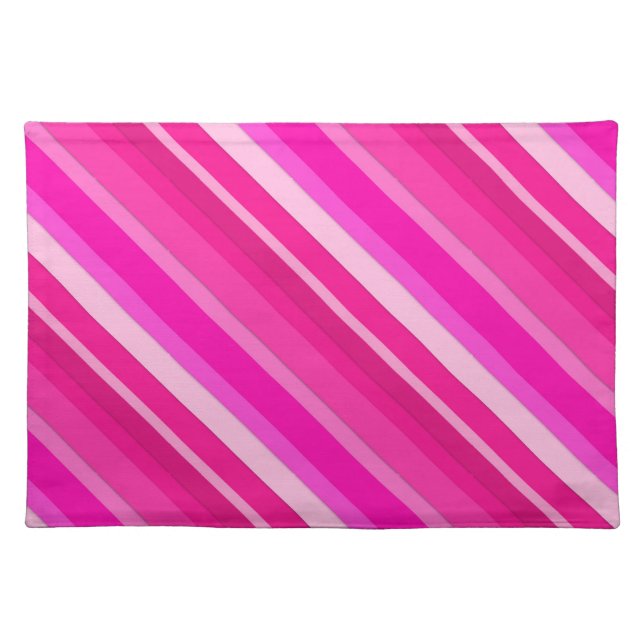Layered candy stripes - pink and fuchsia placemat (Front)