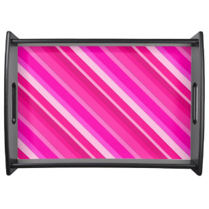 Layered candy stripes - pink and fuchsia serving tray