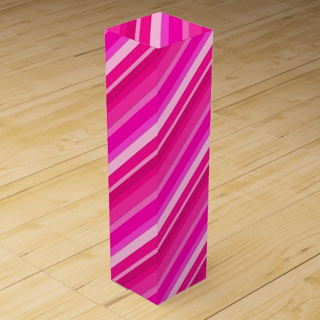 Layered candy stripes - pink and fuchsia wine box (Front)