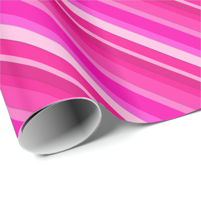 Layered candy stripes - pink and fuchsia wrapping paper (Roll Corner)