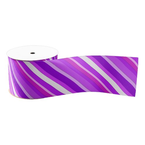 Layered candy stripes _ purple and orchid grosgrain ribbon