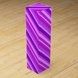 Layered candy stripes - purple and orchid wine box<br><div class="desc">Layered,  3-d look,  diagonal stripes in multiple shades of violet / grape purple and orchid pink,  accented with lavender</div>
