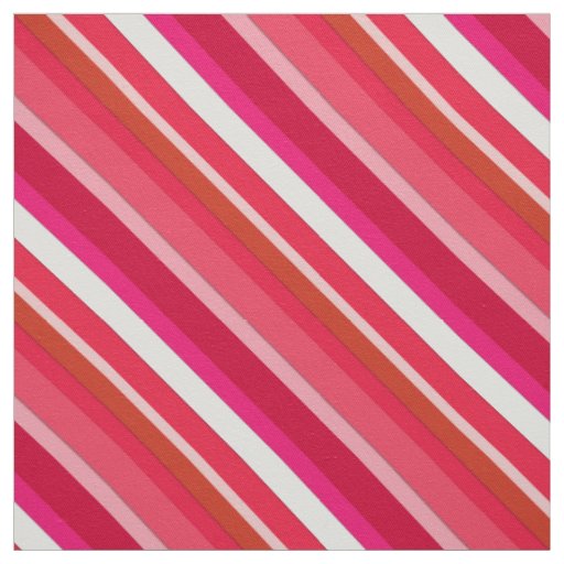 Layered candy stripes - red, pink and white fabric