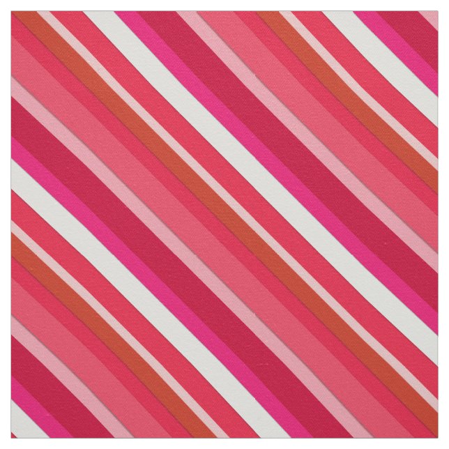 Layered candy stripes - red, pink and white fabric (Swatch)