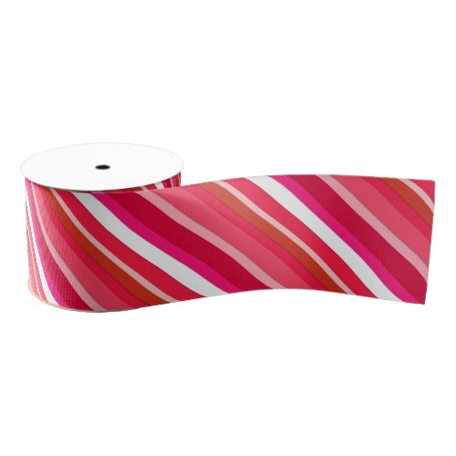 Layered candy stripes _ red pink and white grosgrain ribbon