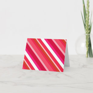 Layered candy stripes - red, pink and white holiday card