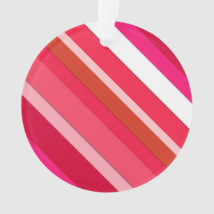 Layered candy stripes - red, pink and white ornament