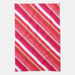 Layered candy stripes - red, pink and white towel