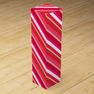 Layered candy stripes - red, pink and white wine gift box