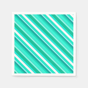 Layered candy stripes - turquoise and white paper napkins