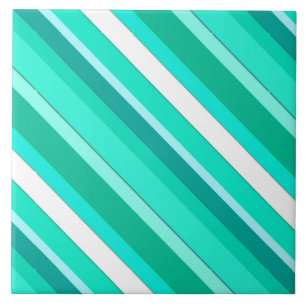 Layered candy stripes - turquoise and white tile