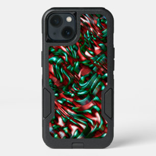 Layered curves, green and burgundy OtterBox samsun iPhone 13 Case