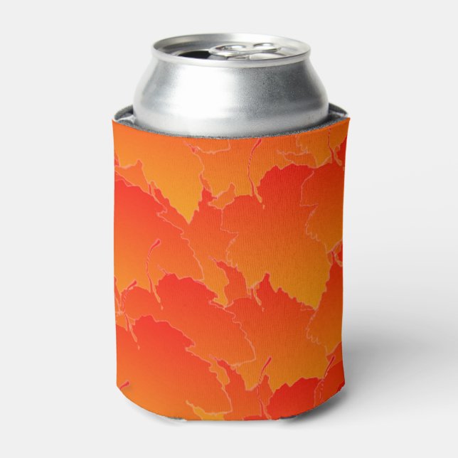 Layered Fall Leaves Can Cooler (Can Front)