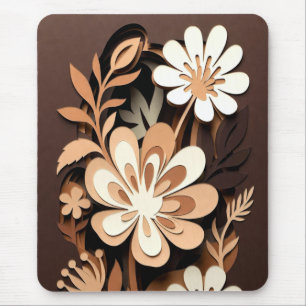 Layered Floral Paper-Cut Harmony Mouse Pad