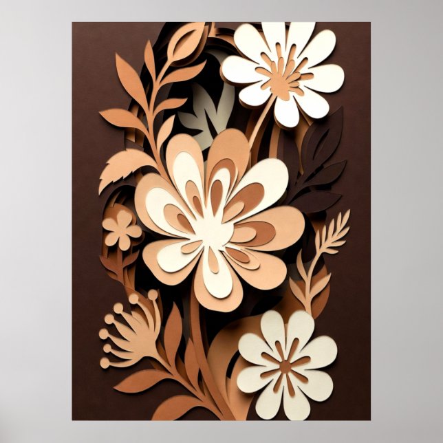 Layered Floral Paper-Cut Harmony Poster (Front)