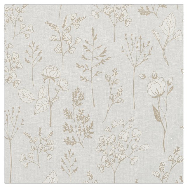 Layered Florals in Silver and Gold Fabric (Close Up)