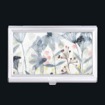 Layered Gardens - Watercolor Flowers Business Card Case<br><div class="desc">Layered Gardens II by Grace Popp. Features a garden of watercolor flowers in primarily greys and blues.</div>
