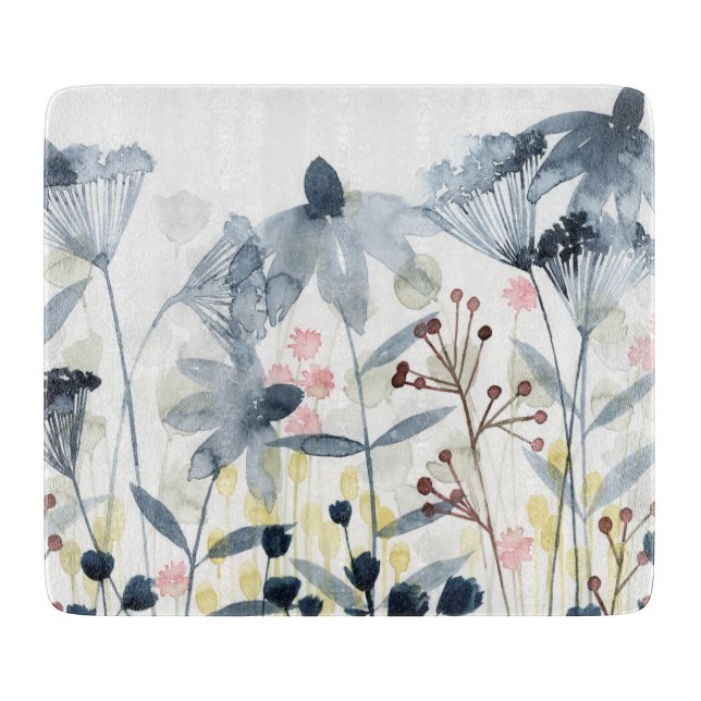 Layered Gardens - Watercolor Flowers Cutting Board (Front)