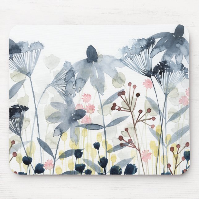 Layered Gardens - Watercolor Flowers Mouse Pad (Front)