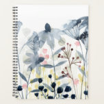 Layered Gardens - Watercolor Flowers Planner<br><div class="desc">Layered Gardens II by Grace Popp. Features a garden of watercolor flowers in primarily greys and blues.</div>