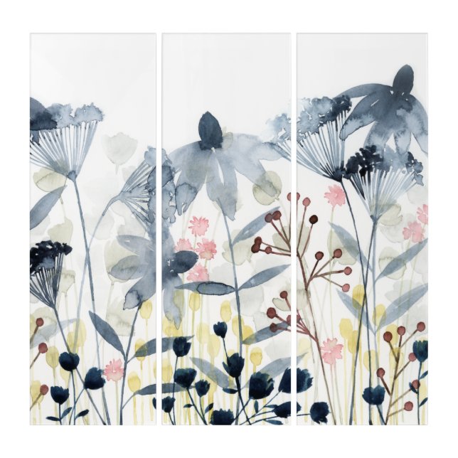 Layered Gardens - Watercolor Flowers Triptych (Front)