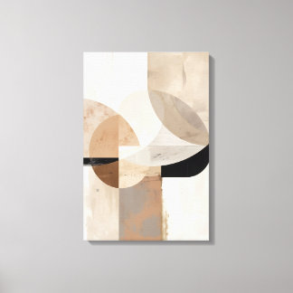 Layered Geo Abstract Art Print with Grunge Texture