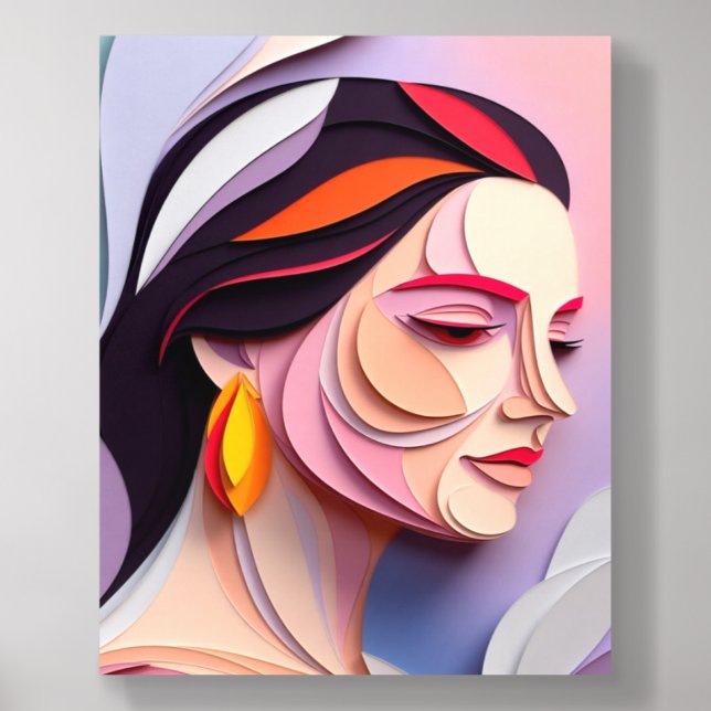 Layered Grace Abstract Feminine Portrait Acrylic Photo Tile (Front Set)