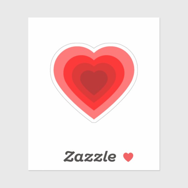 Layered Heart Design Sticker (Sheet)