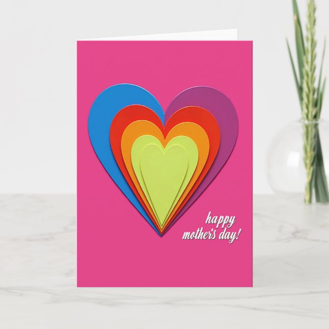 Layered Heart Mothers Day Card (Front)