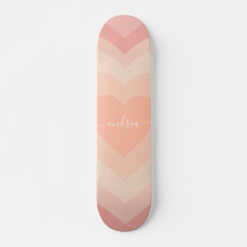 Layered Heart Romantic Valentines Day  Girl Name Skateboard