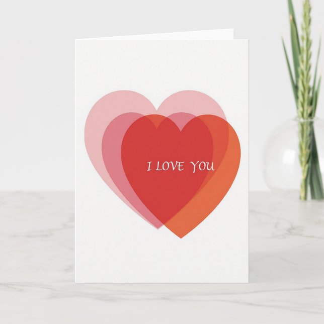 Layered Hearts I Love You Card (Front)