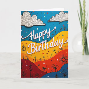 Layered Hills Birthday Card