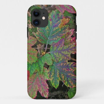 "layered Leaves/pink Purple  Gold And Green/ Textu Iphone 11 Case by whatawonderfulworld at Zazzle