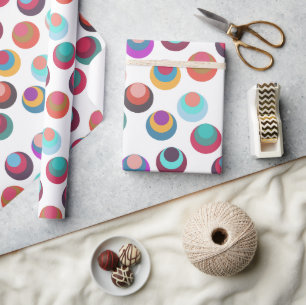 Layered Mid-Century Circles Wrapping Paper
