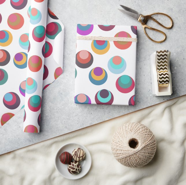 Layered Mid-Century Circles  Wrapping Paper (Crafts)
