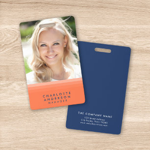 Layered Orange and Blue Photo Badge