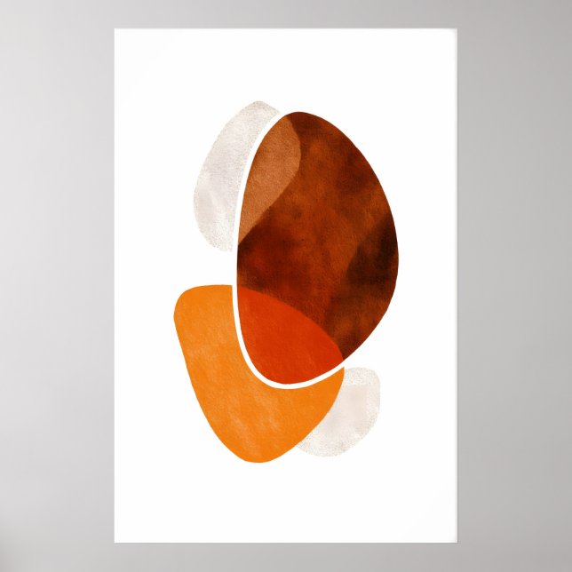Layered Organic Shapes Poster Abstract Oval Art (Front)