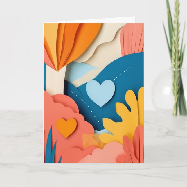 Layered Paper Garden Embrace Card (Front)