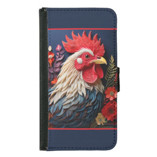 Layered Paper Rooster Samsung Galaxy S5 Wallet Case
