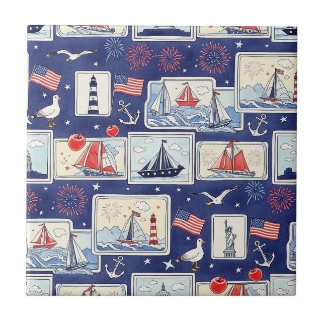 Layered Patriotic Paper Cut Tile Pattern (2) (Front)