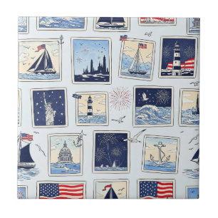 Layered Patriotic Paper Cut Tile Pattern (3)