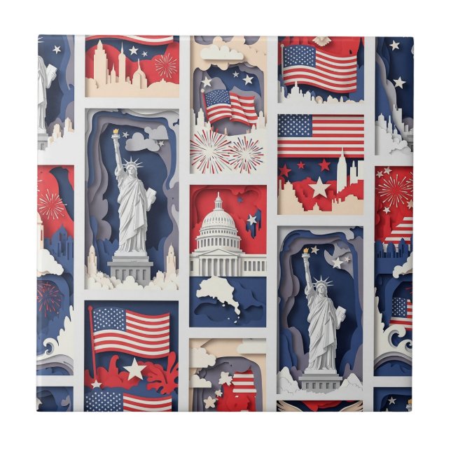 Layered Patriotic Paper Cut Tile Pattern (5) (Front)