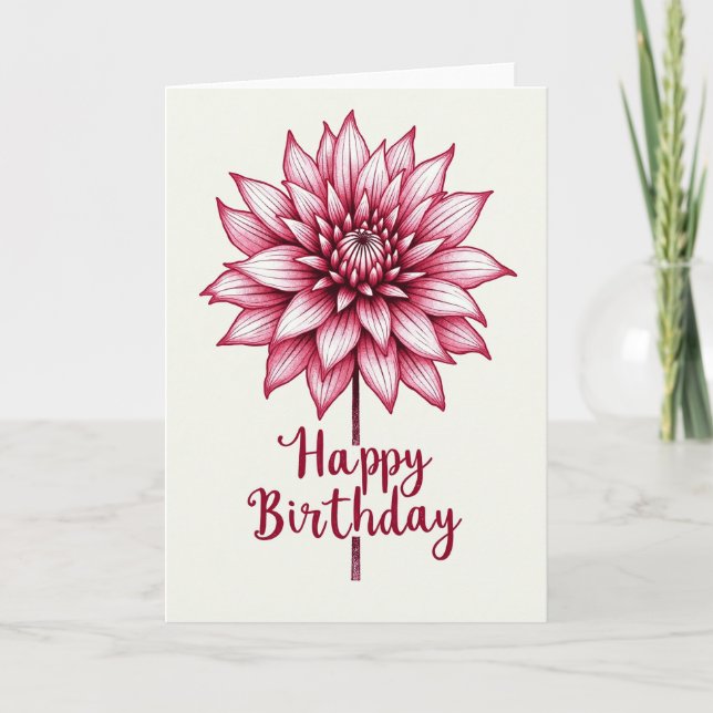 Layered Petal Birthday Card (Front)
