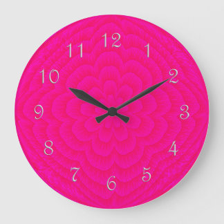 Layered Petals Round Wall Clock-PINK Large Clock