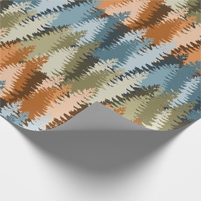 Layered Pine Forest Pattern Wrapping Paper (Corner)