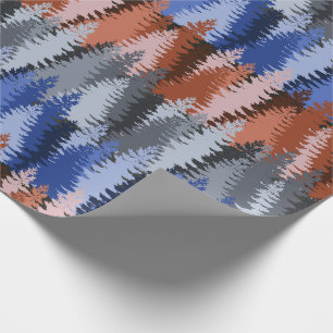 Layered Pine Forest Pattern Wrapping Paper