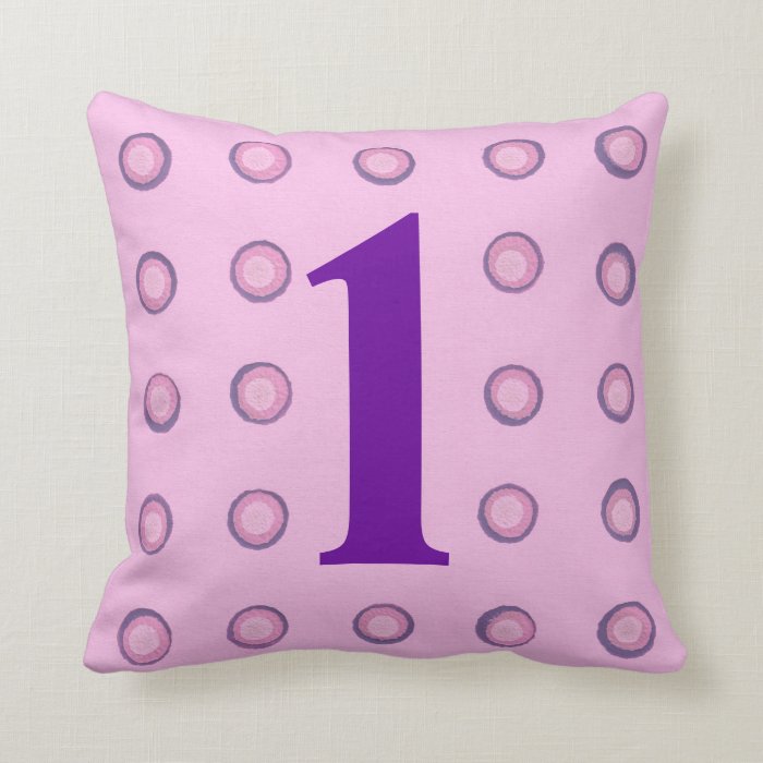 Layered Pink and Purple Polka Dots Age 1 Pillows