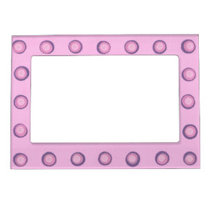 Layered Pink and Purple Polka Dots Magnetic Frames